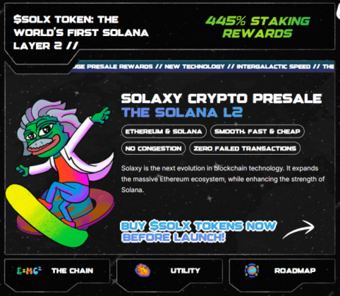 Solaxy Solana Layer 2 crypto presales